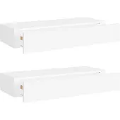 vidaXL Étagères à tiroirs murales 2 pcs Blanc 60x23,5x10 cm MDF