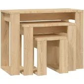 vidaXL Tables gigognes 3 pcs Chêne sonoma Bois d'ingénierie