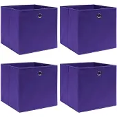 vidaXL Boîtes de rangement 4 pcs Tissu intissé 28x28x28 cm Violet
