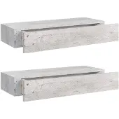 vidaXL Étagères à tiroir murales 2 pcs Gris béton 60x23,5x10 cm MDF