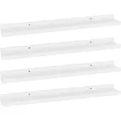 vidaXL Étagères murales 4 pcs Blanc 60x9x3 cm