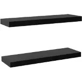 vidaXL Étagères murales flottantes 2 pcs Noir 60x20x3,8 cm