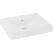 vidaXL Lavabo de luxe avec trou pour robinetterie Blanc mat 60x46 cm Céramique