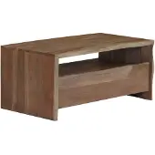vidaXL Table basse "Eriskirch" en bois massif d'acacia gris. Dimensions (L/L/H) 90x50x40 cm