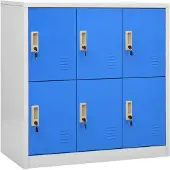 vidaXL Armoires à casiers 2 pcs Gris clair et bleu 90x45x92,5 cm Acier