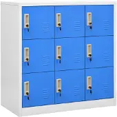 vidaXL Armoires à casiers 5 pcs Gris clair et bleu 90x45x92,5 cm Acier