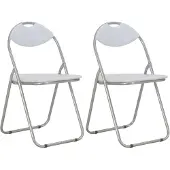 vidaXL Chaise de salle à manger pliante 2 pcs. Blanc Similicuir