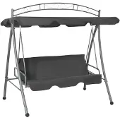 vidaXL Balancelle convertible à auvent Anthracite 198x120x205 cm Acier