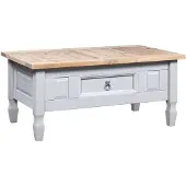 vidaXL Table basse de style mexicain en pin gris 100x55x44 cm