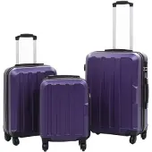 vidaXL Ensemble de trolleys à coque dure 3 pcs. Violet ABS