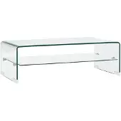 vidaXL Table basse Clair 98x45x31 cm Verre trempé