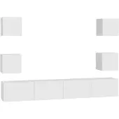 vidaXL Ensemble de 6 meubles TV blanc en bois composite