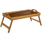 5 Five Plateau de petit-déjeuner rectangulaire avec pieds pliants en bambou, L 65,5 x l 30 x H 23 cm (déplié)