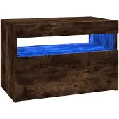 vidaXL Armoire TV avec lampes LED chêne fumé 60x35x40 cm
