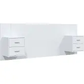 vidaXL Tête de lit avec chevets Blanc Bois composite