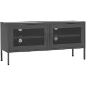 vidaXL Armoire TV anthracite 105x35x50 cm Acier
