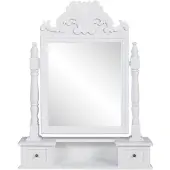 vidaXL Coiffeuse avec miroir Rectangulaire Pivotant MDF