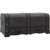 vidaXL Coffre de rangement en bois Large Noir