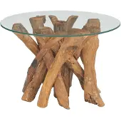 vidaXL Table basse en bois massif teck bois flotté 60 cm