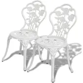 vidaXL Chaises de bistrot 2 pcs. Fonte d'aluminium Blanc