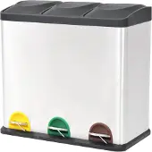 vidaXL Poubelle à ordures Acier inoxydable 54 L