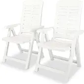 vidaXL Chaise de jardin "Penzing" en plastique blanc. Dimensions (L/H/P) 60x108x61 cm