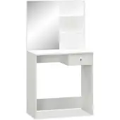 vidaXL Coiffeuse en bois composite 75x40x141 cm blanc