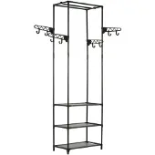 vidaXL Porte-vêtements Acier et tissu non-tissé 55x28,5x175 cm Noir