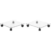 vidaXL Support pour plantes avec roulettes 2 pièces verre dur 35x35 cm carré