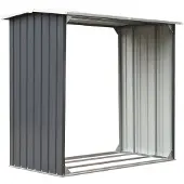 vidaXL Dépôt de bois de chauffage Acier galvanisé 172 x 91 x 154 cm Gris