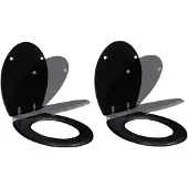 vidaXL Sièges de toilette 2 pcs. avec abaissement automatique MDF noir