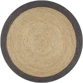 vidaXL Tapis fait à la main Jute avec bord gris foncé 150 cm