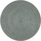 vidaXL Tapis fait à la main Jute Rond 150 cm Vert olive