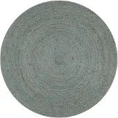 vidaXL Tapis fait à la main Jute Rond 120 cm Vert olive