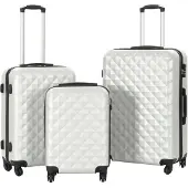 vidaXL Ensemble de trolleys à coque dure 3 pcs. Argent clair ABS