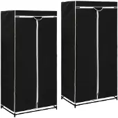 vidaXL 2 pcs Garde-robes Noir 75x50x160 cm