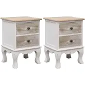 vidaXL 2 pcs Tables de chevet 35x30x50 cm Bois de Paulownia