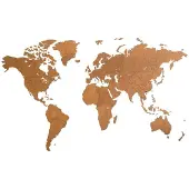 MiMi Innovations Décoration carte du monde mural Bois Marron 280x170cm
