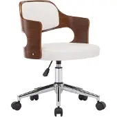 vidaXL Chaise de salle à manger Pivotante Blanc Bois courbé et similicuir