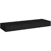 vidaXL Étagère murale flottante avec tiroir Noir 80x25x8 cm