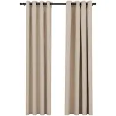 vidaXL Rideaux occultants aspect lin avec œillets 2pcs beige 140x245cm