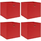 vidaXL Boîtes de rangement 4 pcs. Rouge 32x32x32 cm Tissu