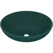 vidaXL avabo ovale mat vert foncé 40x33 cm Céramique