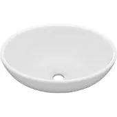 vidaXL WASHBAIN OVAL 40x33 cm Keramikmatte Weiß
