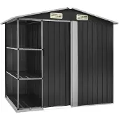 vidaXL Abri de jardin avec étagère 205x130x183 cm fer anthracite