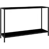 vidaXL Table console Noir 120x35x75 cm Verre trempé