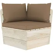 vidaXL Canapé d'angle de jardin en palette avec coussin Bois d'épicéa imprégné