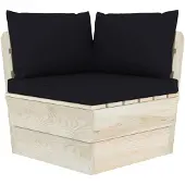 vidaXL Canapé d'angle de jardin en palette avec coussin Bois d'épicéa imprégné