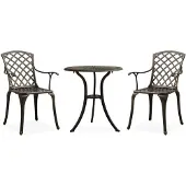 vidaXL Ensemble Bistro 3 pièces fonte d'aluminium bronzes