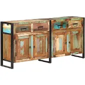 vidaXL Buffet 172x35x80 cm Vieux bois massif